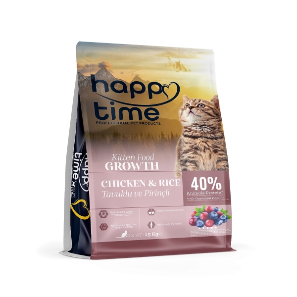 HAPPY TİME TAVUKLU YAVRU KEDİ MAMASI 1.5 KG